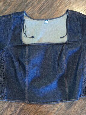OLD NAVY Dark Blue Denim Crop Top NWT/SIZE 2X